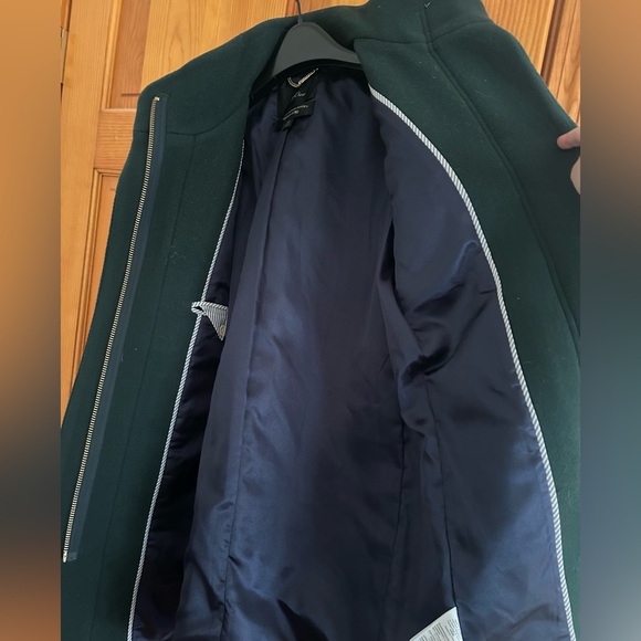 J.Crew Emerald Green Italian Stadium Cocoon Coat 0 Petite - Picture 3 of 4